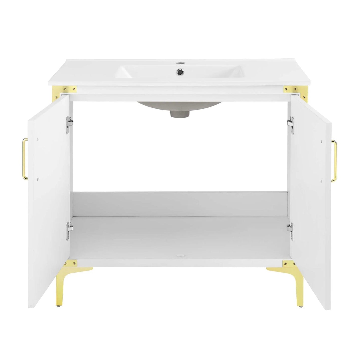 Swiss Madison Voltaire 36" Single, Bathroom Vanity in White with Gold Hardware