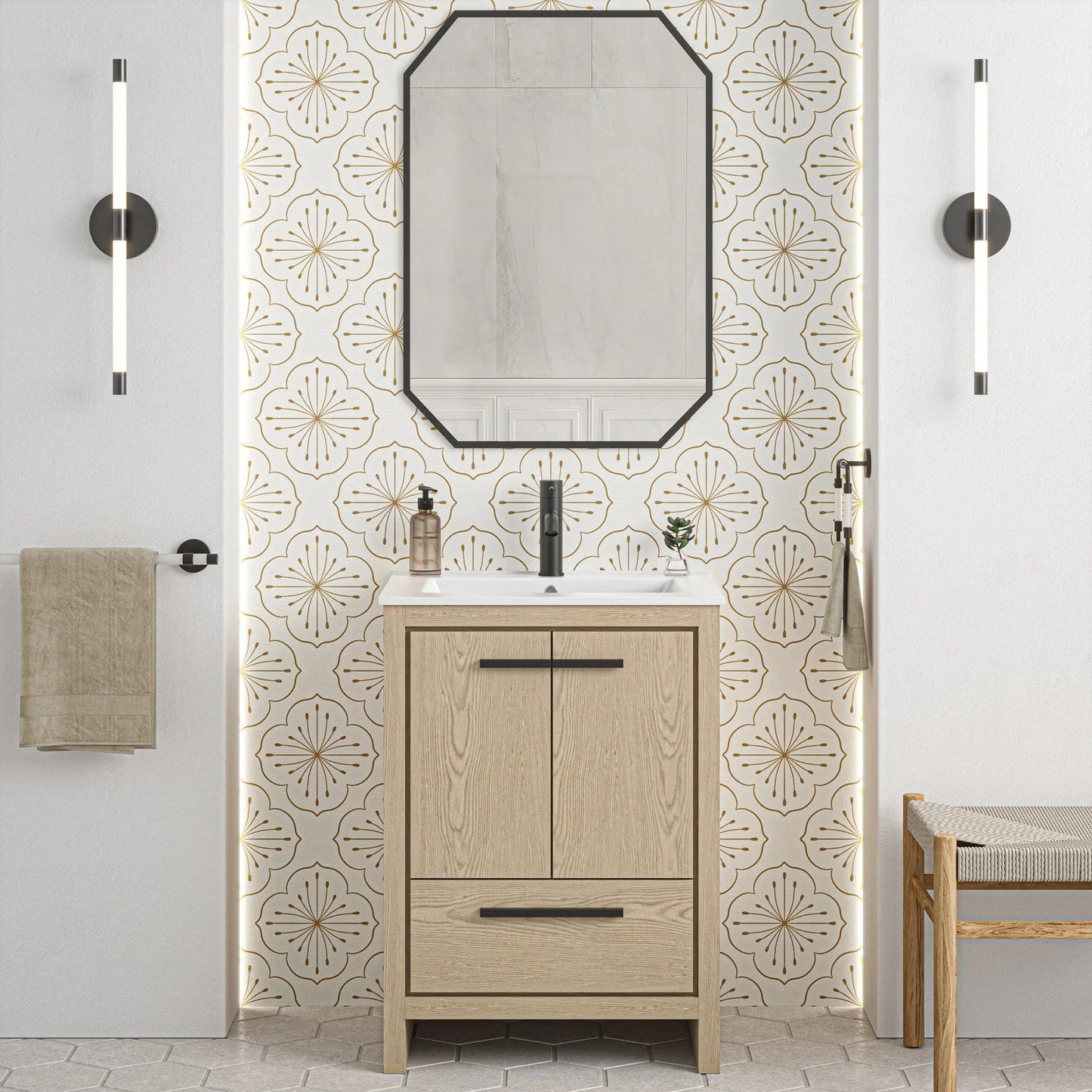 Swiss Madison Virage 24" Freestanding, Bathroom Vanity in Glossy White