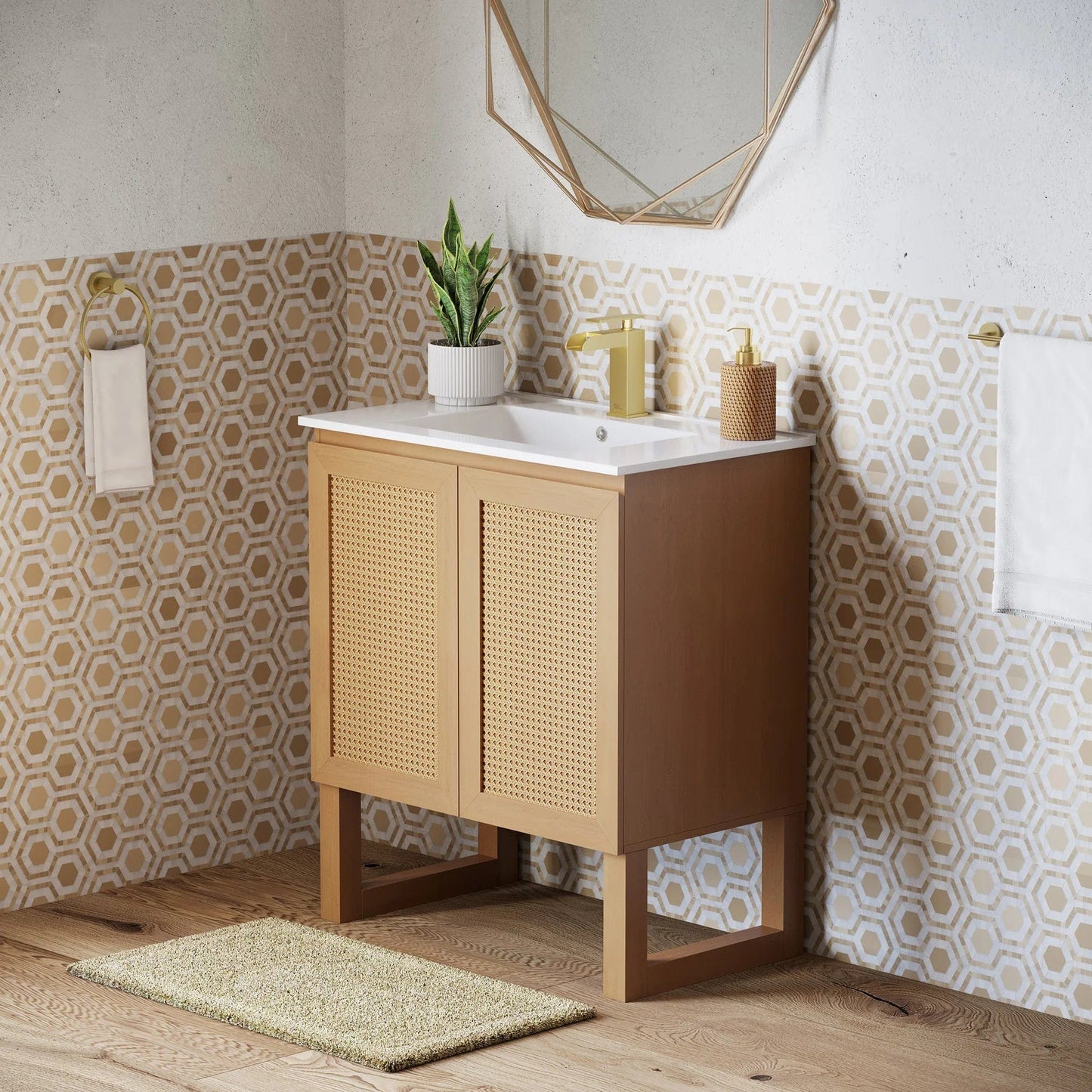 Swiss Madison Arles 30" Single, Bathroom Vanity in Honey