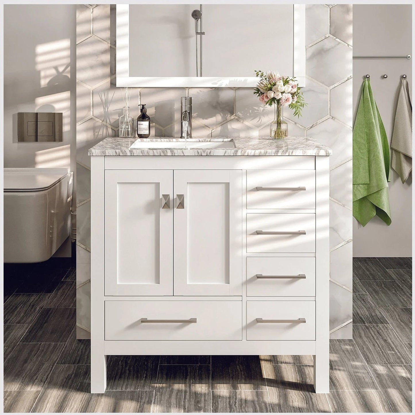Eviva London 36 inch Transitional Bathroom Vanity