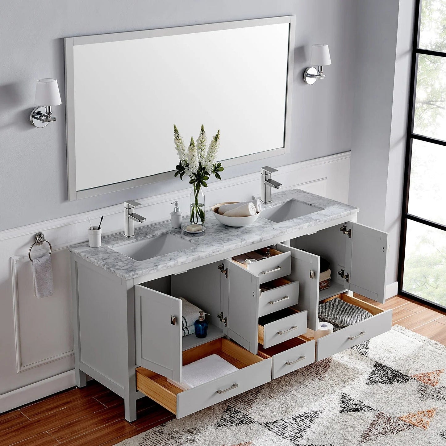 Eviva London 60 inch Transitional Bathroom Vanity