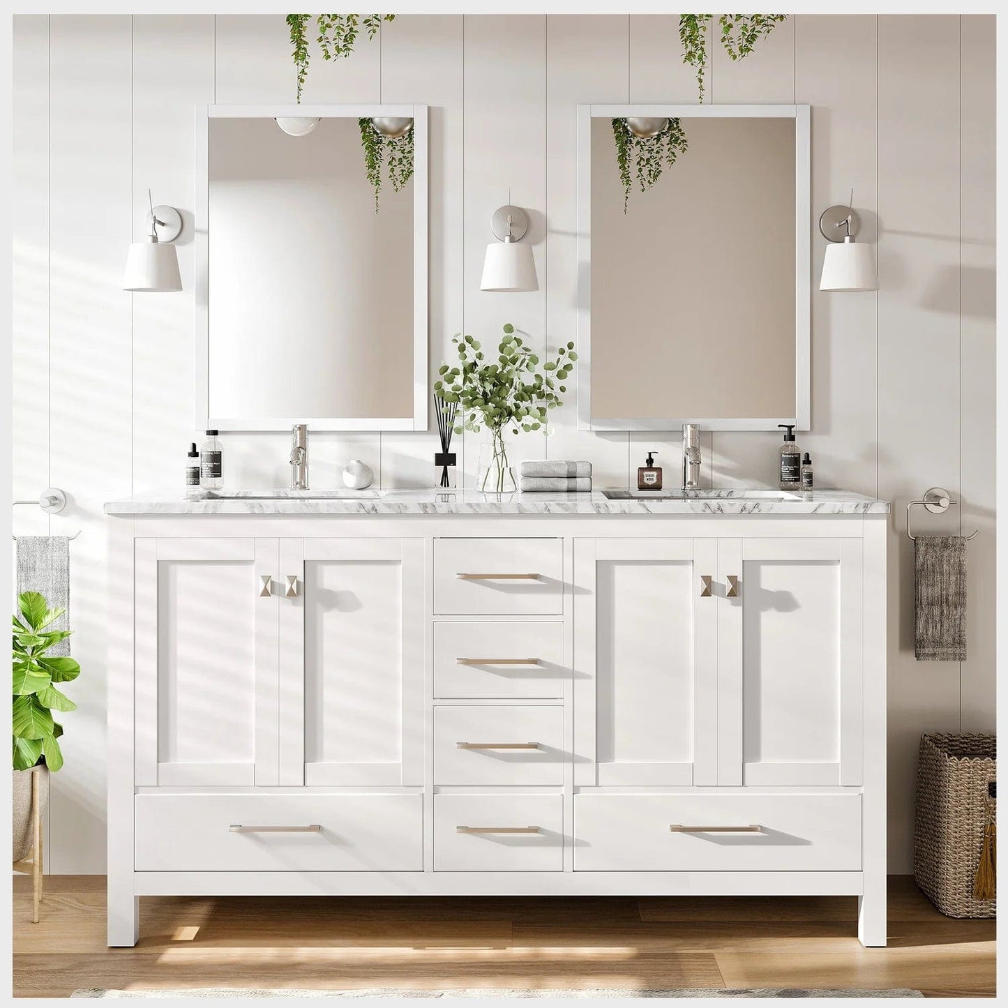 Eviva London 60 inch Transitional Bathroom Vanity