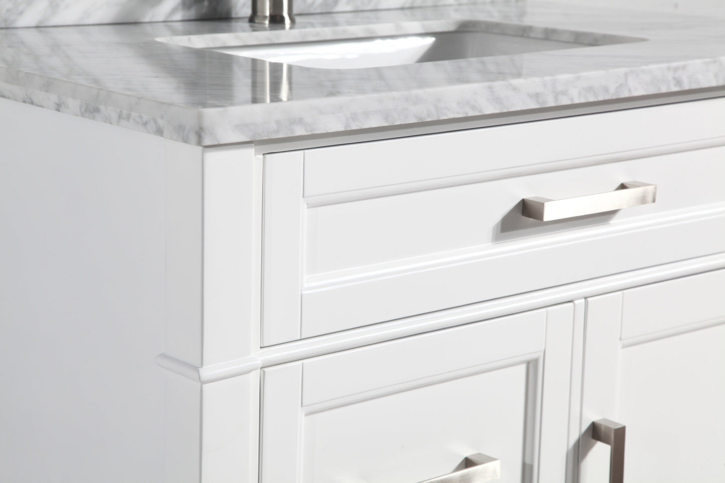 Vanity Art 36" Single Sink Bathroom Vanity Set Carrara Marble Stone Top