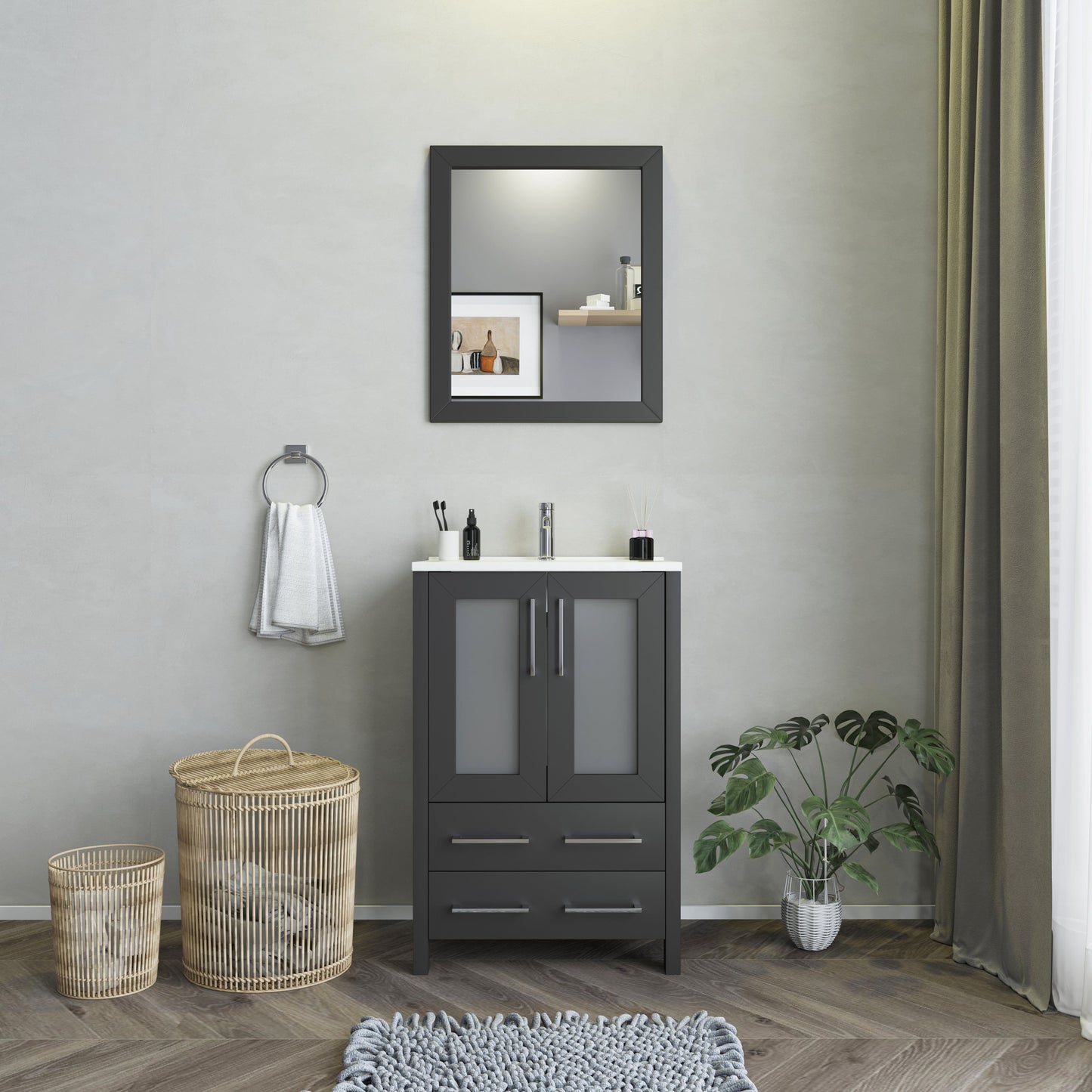 Vanity Art Brescia 24" Single Sink Bathroom Vanity Set