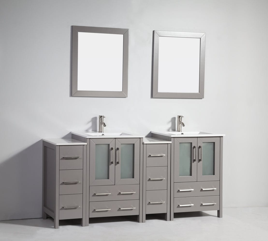 Vanity Art Brescia 72" Double Sink Bathroom Vanity Combo Set