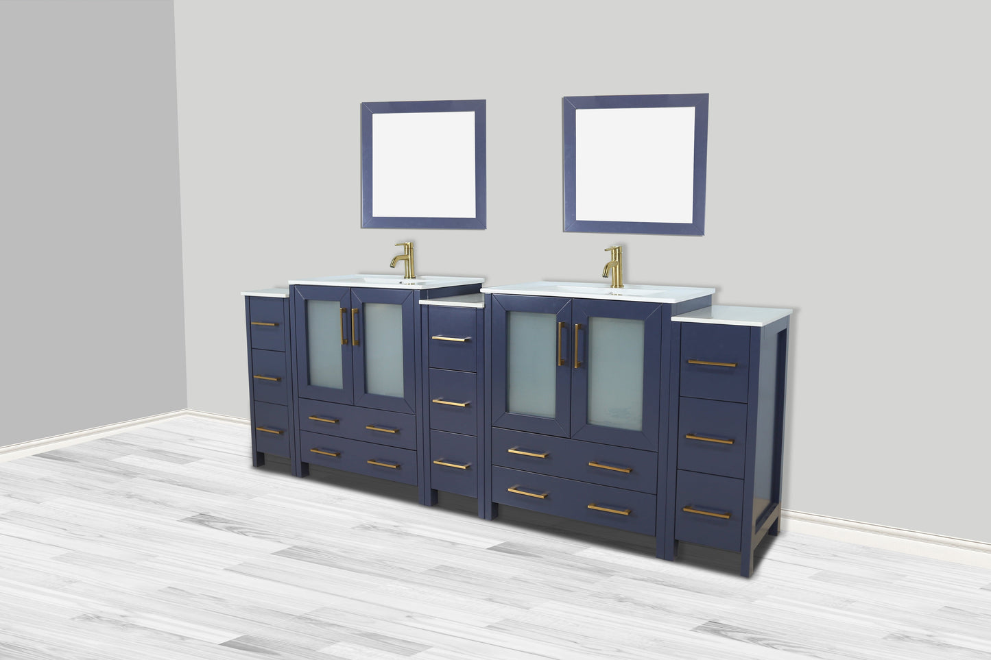 Vanity Art Brescia 96" Double Sink Modern Bathroom Vanity Set
