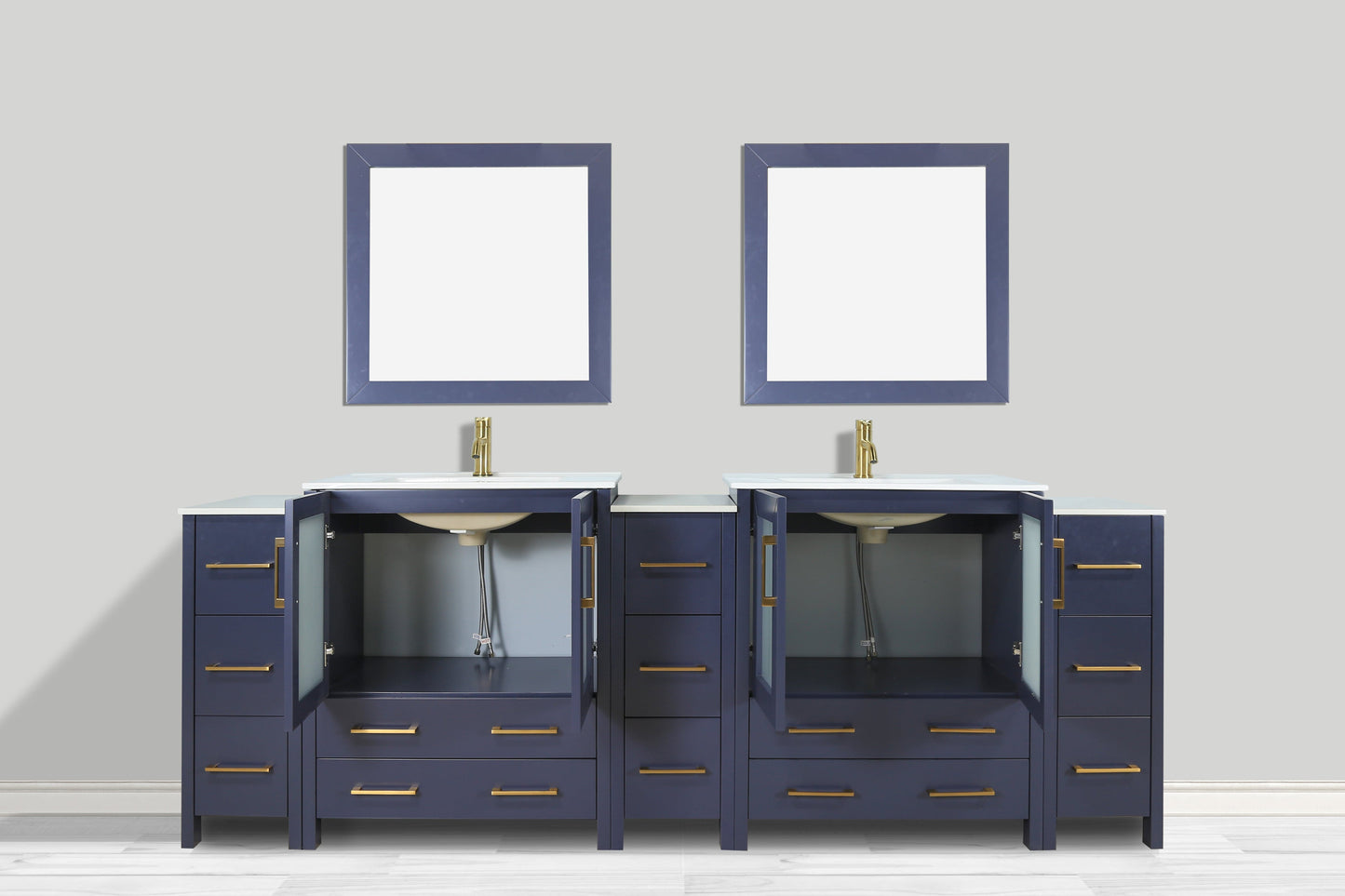 Vanity Art Brescia 96" Double Sink Modern Bathroom Vanity Set