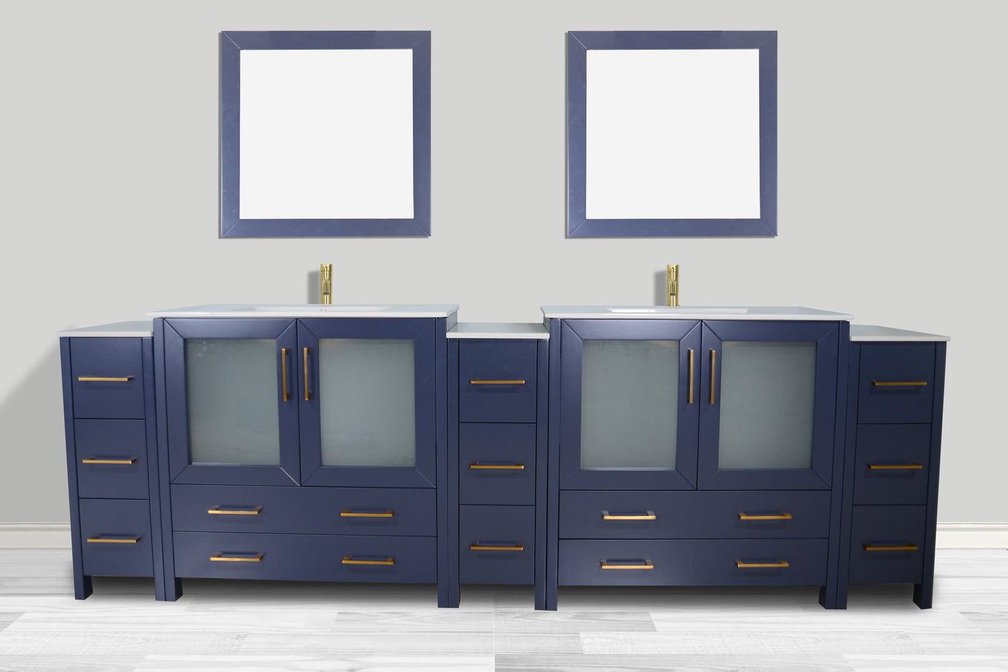 Vanity Art Brescia 108" Double Sink Modern Bathroom Vanity Set