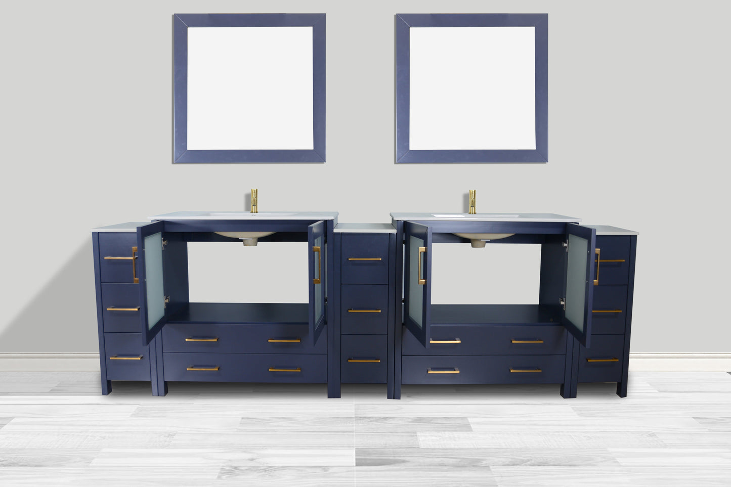 Vanity Art Brescia 108" Double Sink Modern Bathroom Vanity Set