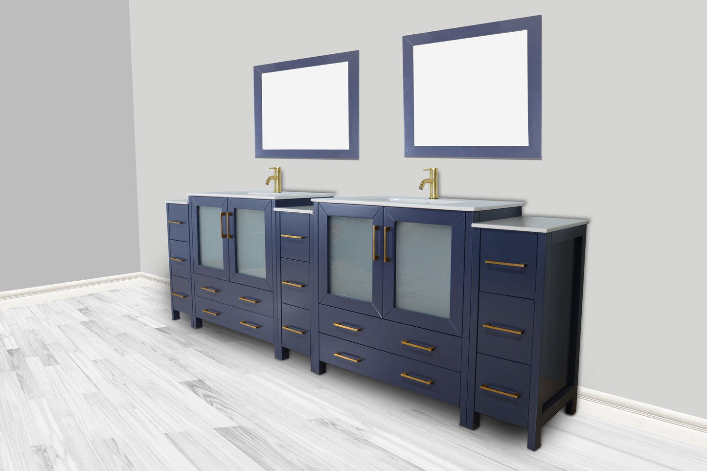 Vanity Art Brescia 108" Double Sink Modern Bathroom Vanity Set