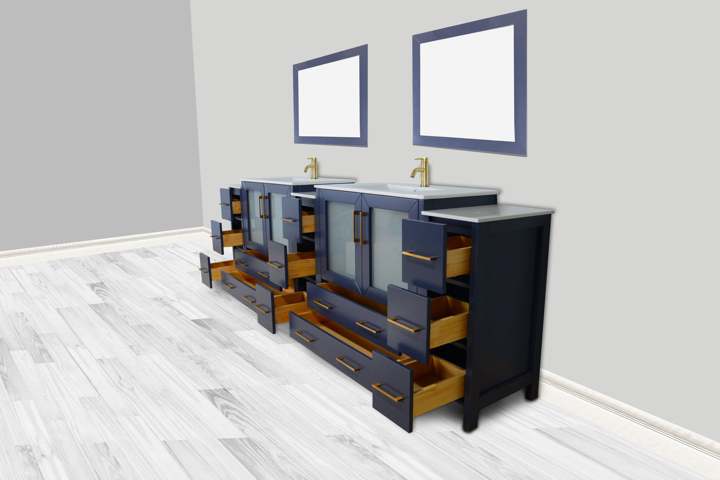 Vanity Art Brescia 108" Double Sink Modern Bathroom Vanity Set