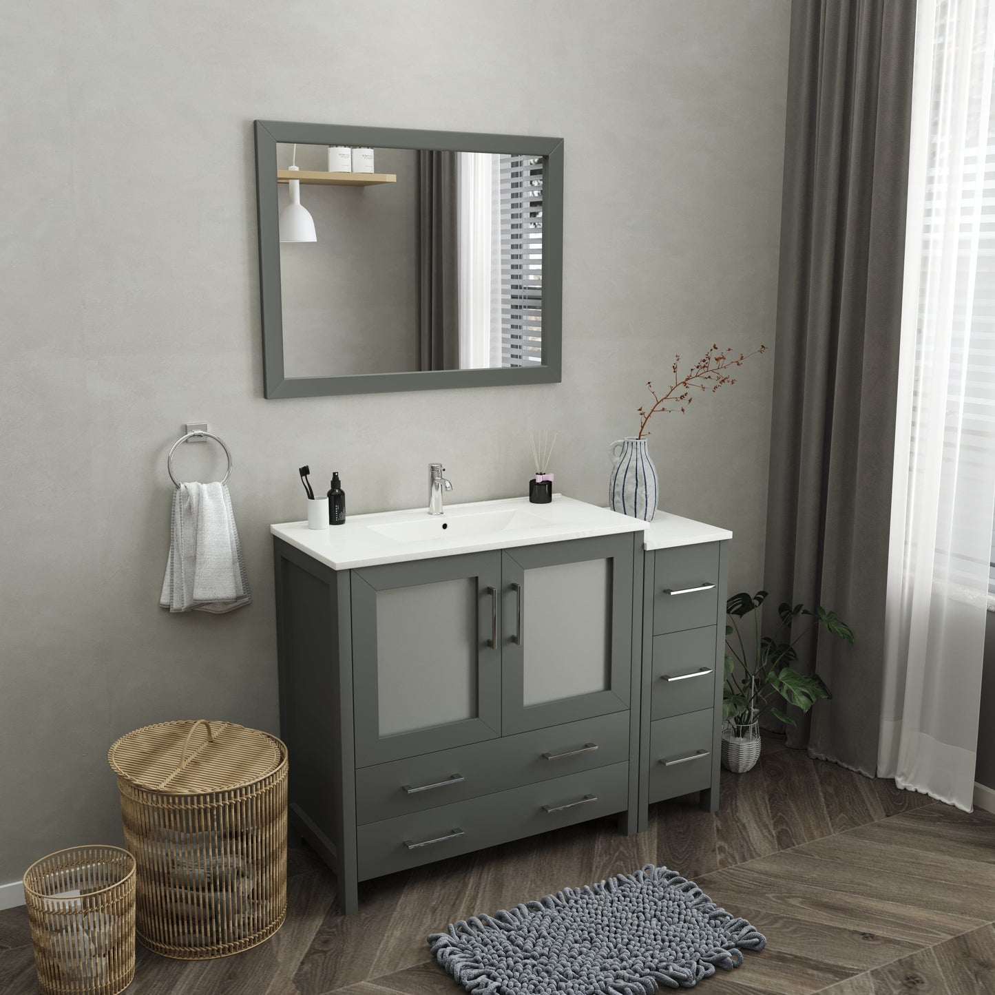 Vanity Art Brescia 48" Single Sink Modern Bathroom Vanity Set