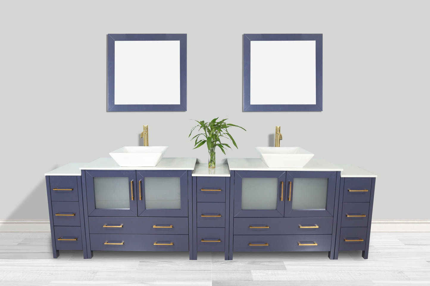 Vanity Art Ravenna 108" Double Sink Bathroom Vanity Combo Set