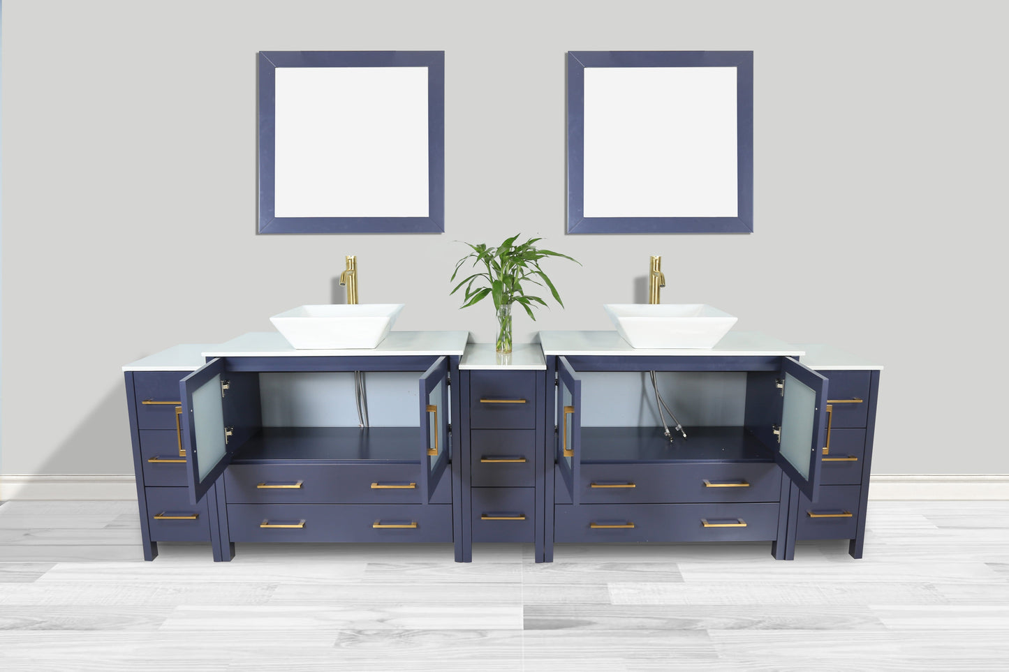 Vanity Art Ravenna 108" Double Sink Bathroom Vanity Combo Set