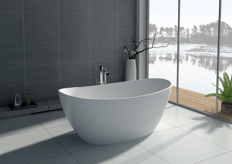 Legion Furniture 64.2" White Matt Solid Surface Tub - No Faucet WJ8611-W