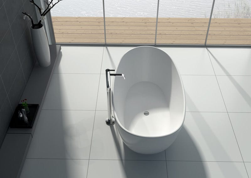 Legion Furniture 64.2" White Matt Solid Surface Tub - No Faucet WJ8611-W