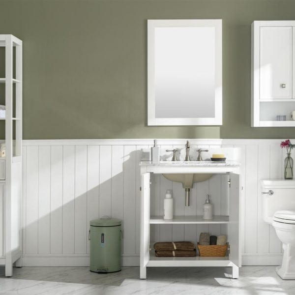 Legion Furniture 30" Sink Vanity Cabinet With Carrara White Top
