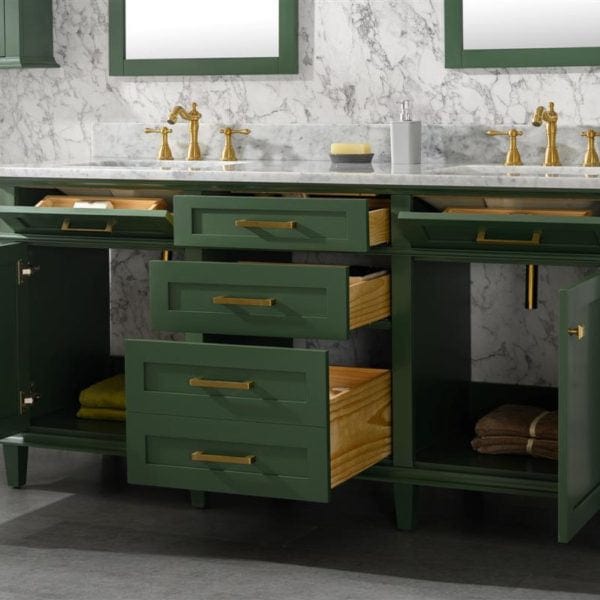 Legion Furniture 72" Double Single Sink Vanity Cabinet With Carrara White Top