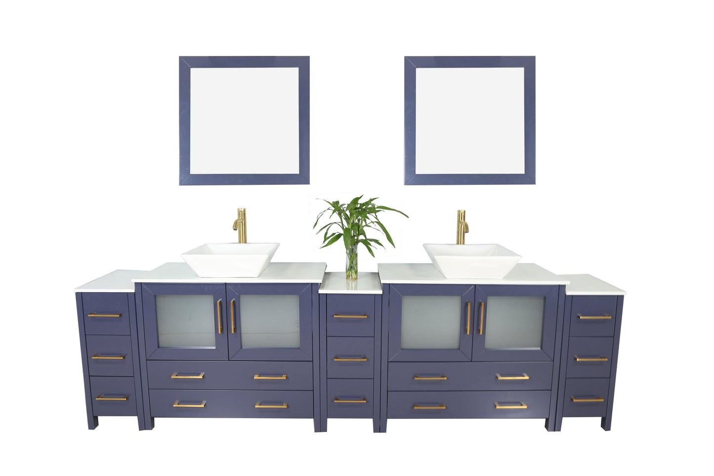Vanity Art Ravenna 108" Double Sink Bathroom Vanity Combo Set