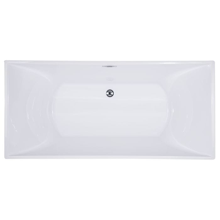 ALFI brand AB8840 67 inch White Rectangular Acrylic Free Standing Soaking Bathtub