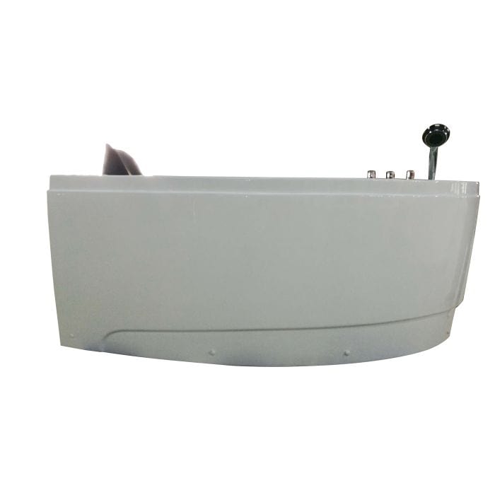 EAGO AM161-R 5' Single Person Corner White Acrylic Whirlpool Bath Tub - Drain on Right