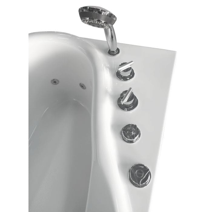EAGO AM175-L 5'' White Acrylic Whirlpool Bathtub - Drain on Right