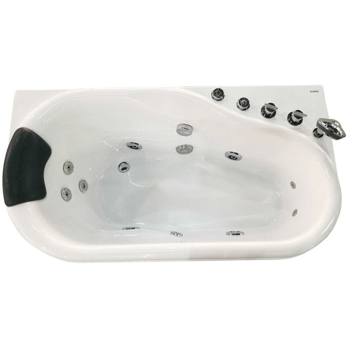 EAGO AM175-R 5' White Acrylic Whirlpool Bathtub - Drain on Left