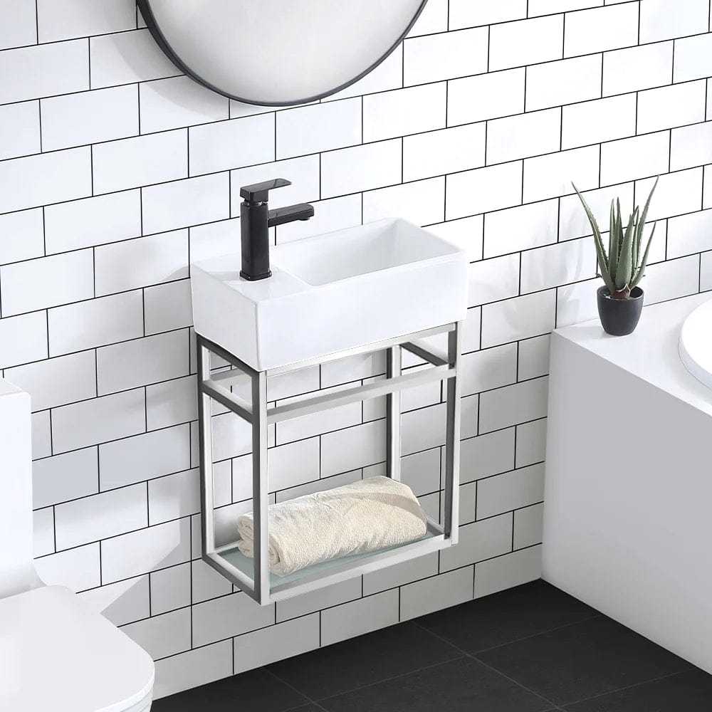 Swiss Madison Pierre 19.5 Single, Metal Frame, Open Shelf, Bathroom Vanity