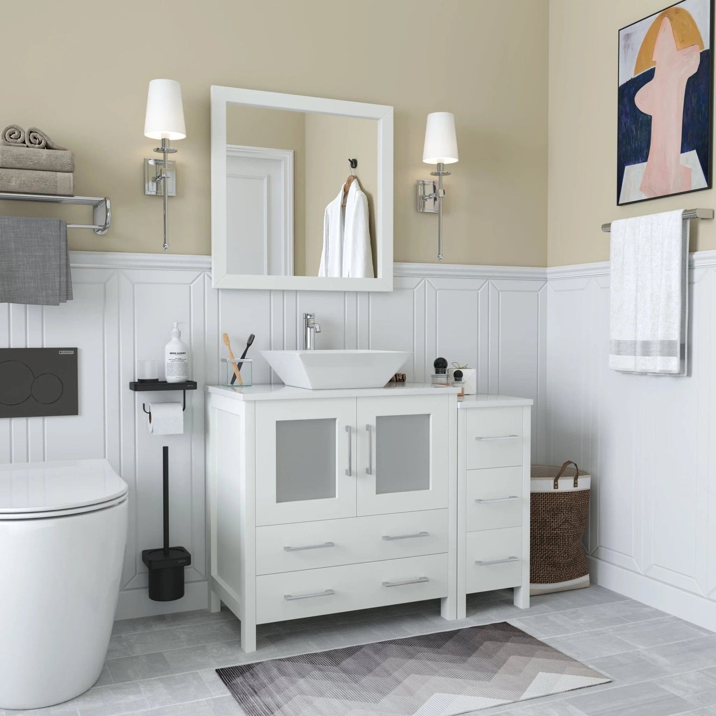 Vanity Art Ravenna 42" Single Sink Bathroom Vanity Combo Set