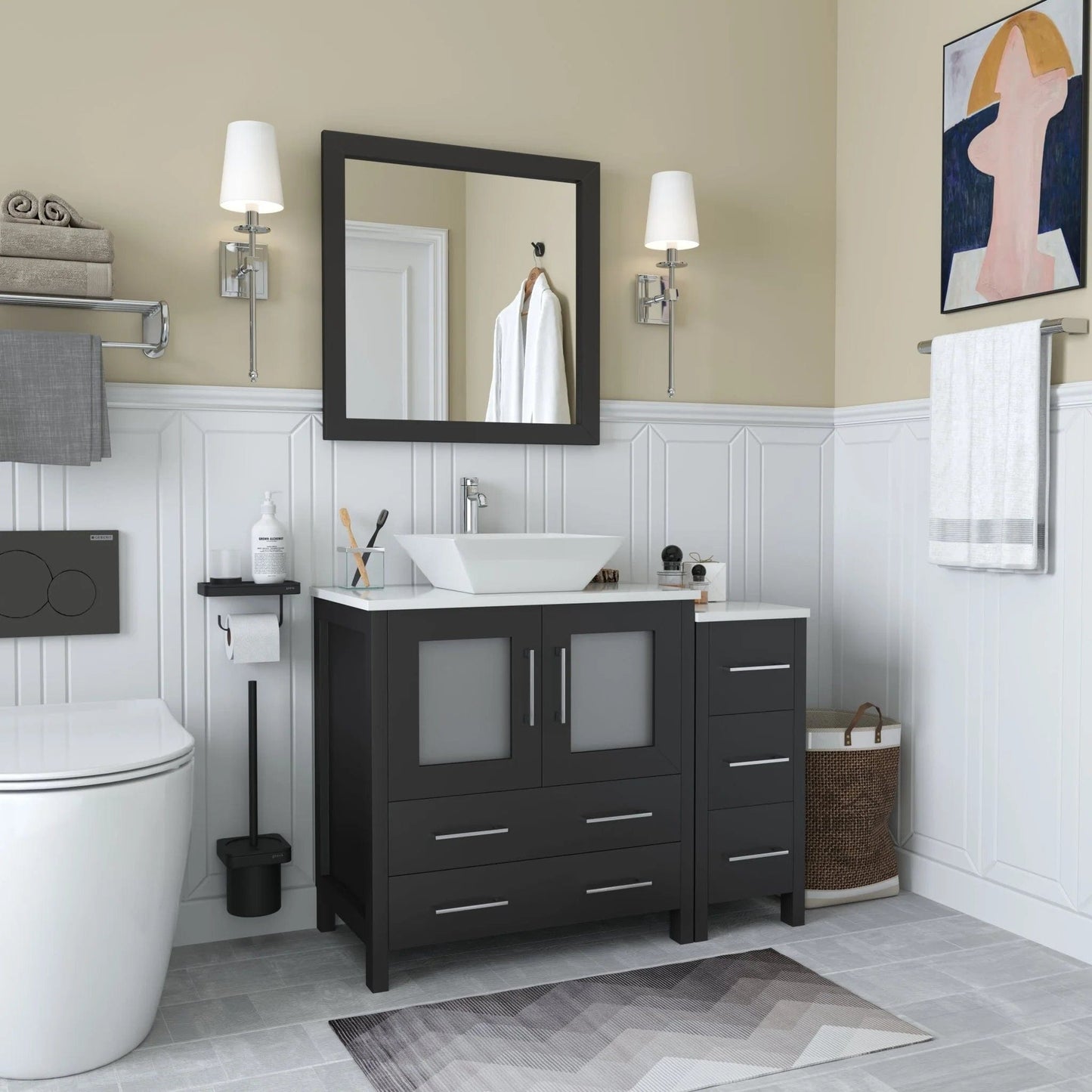 Vanity Art Ravenna 42" Single Sink Bathroom Vanity Combo Set