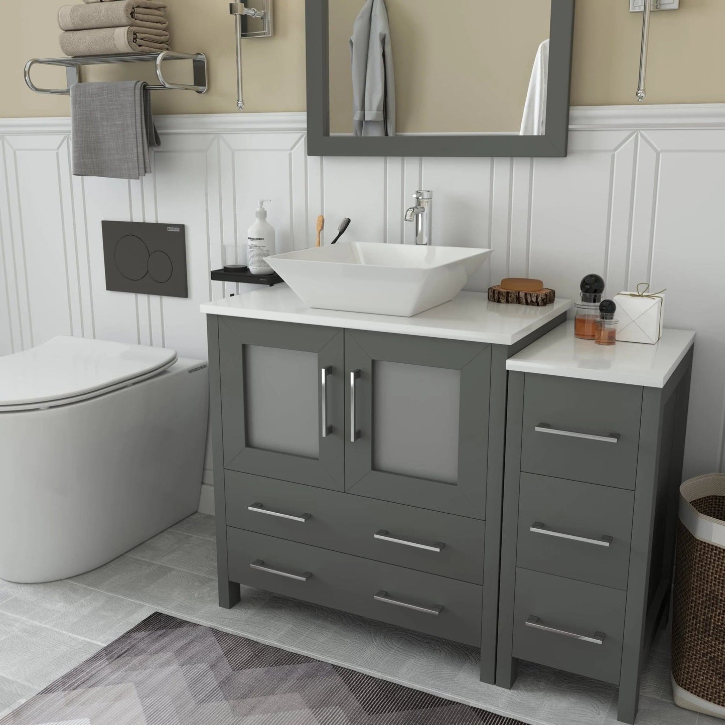 Vanity Art Ravenna 42" Single Sink Bathroom Vanity Combo Set