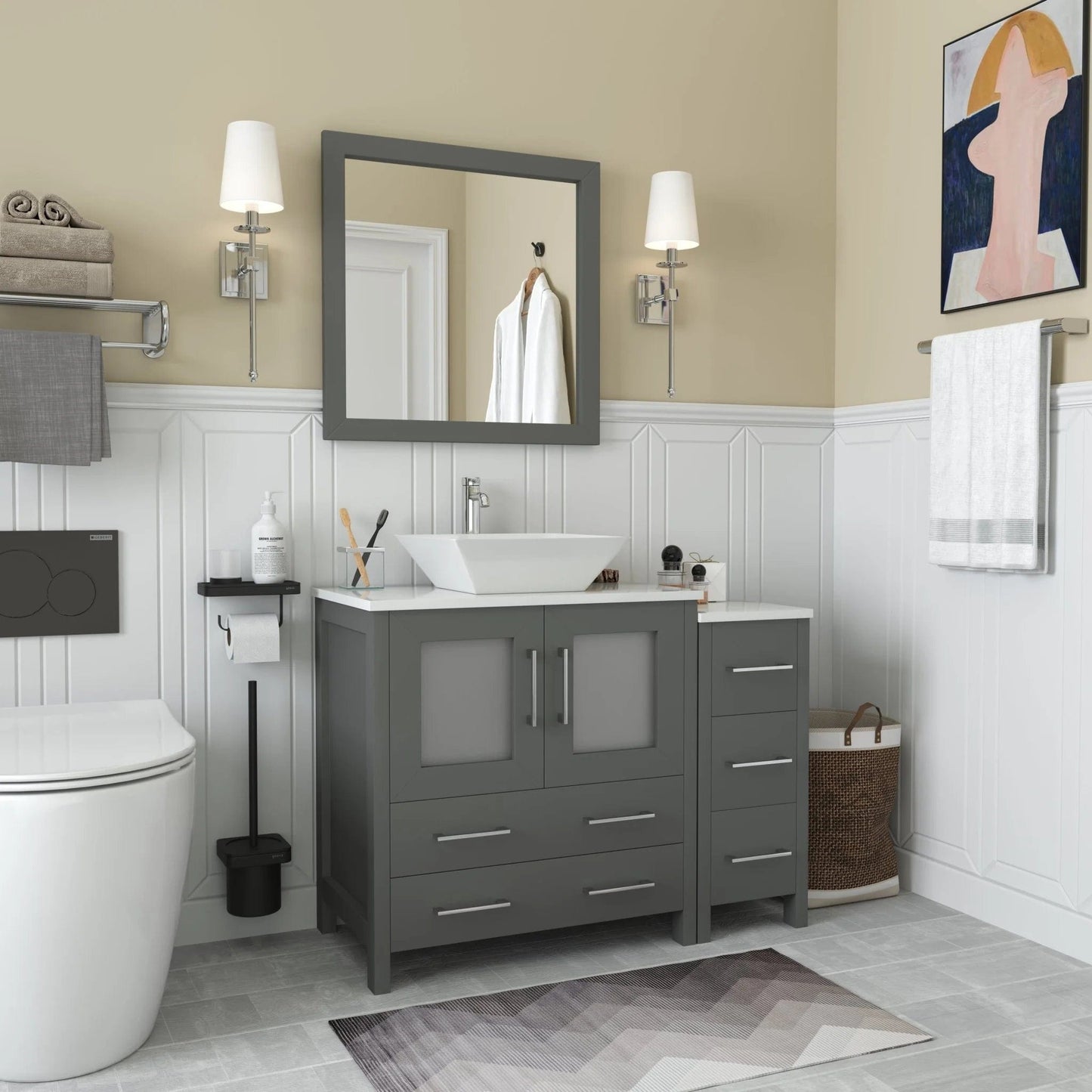 Vanity Art Ravenna 42" Single Sink Bathroom Vanity Combo Set