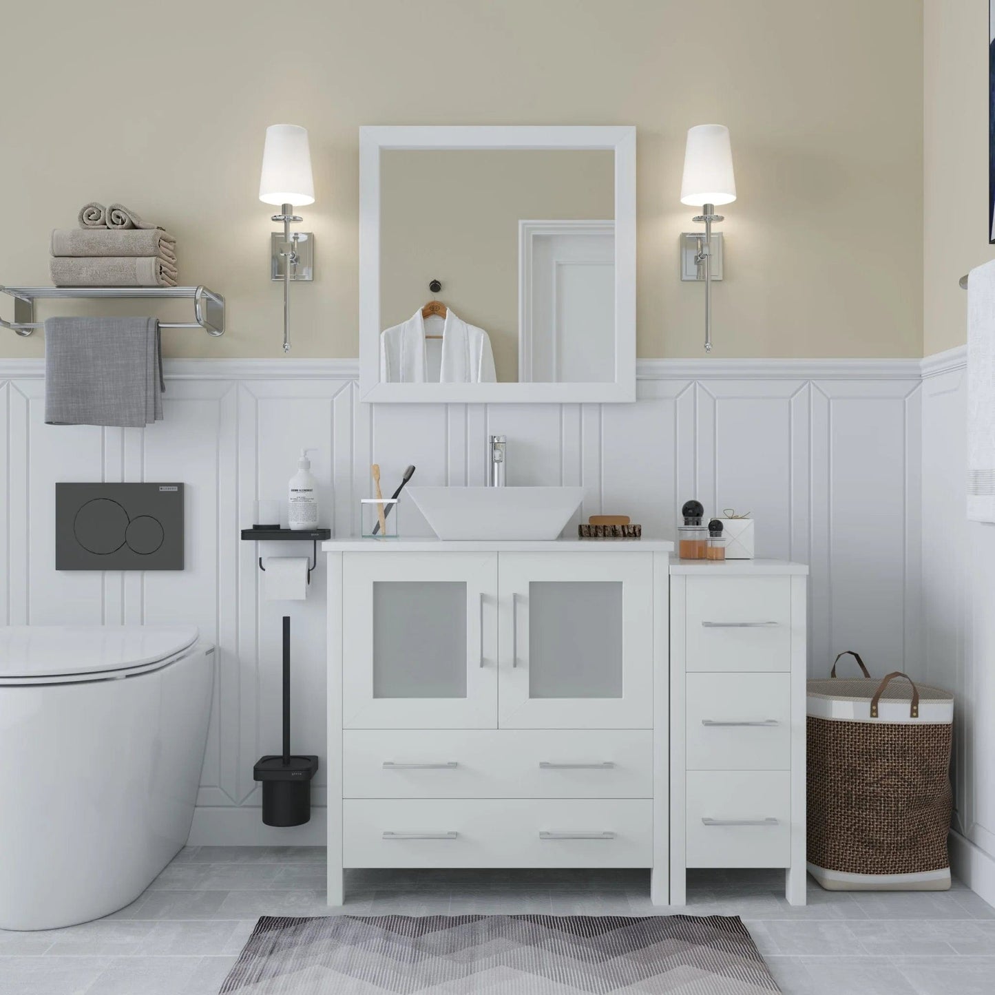 Vanity Art Ravenna 42" Single Sink Bathroom Vanity Combo Set