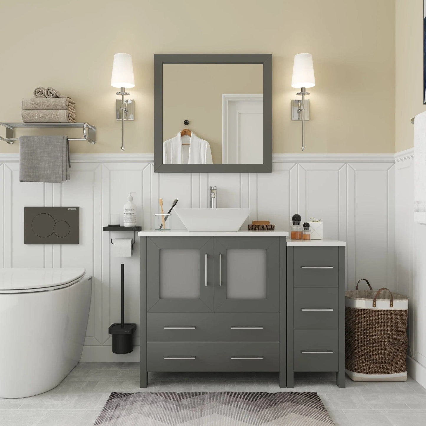 Vanity Art Ravenna 42" Single Sink Bathroom Vanity Combo Set