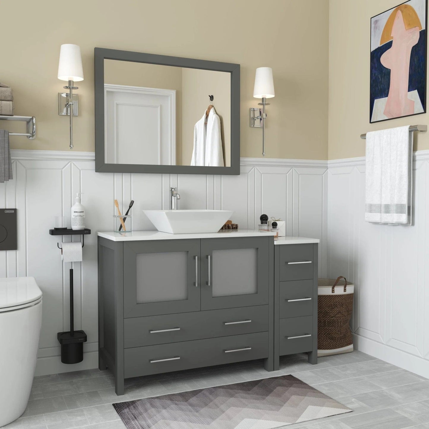 Vanity Art Ravenna 48" Single Sink Bathroom Vanity Combo Set
