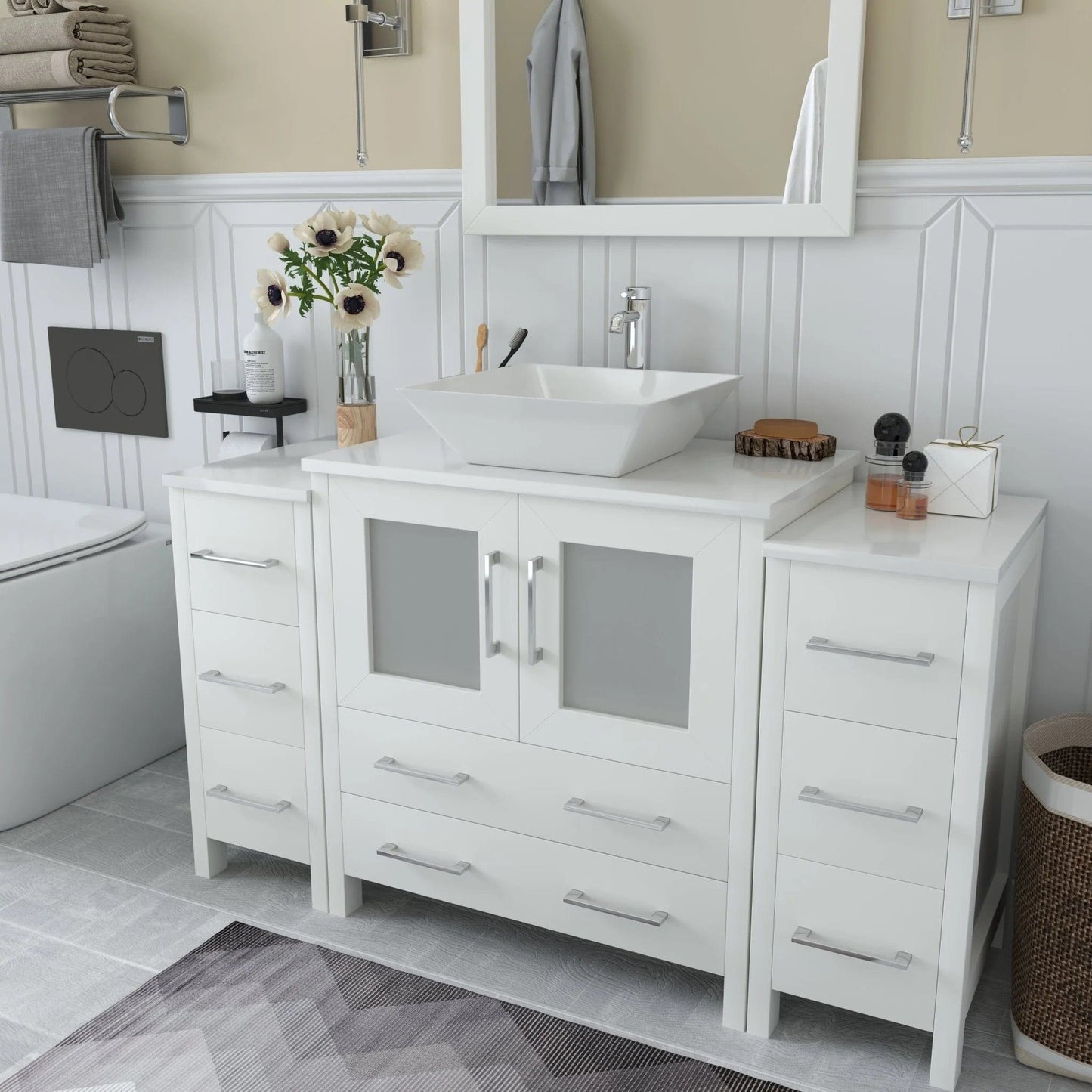 Vanity Art Ravenna 54" Single Sink Bathroom Vanity Combo Set