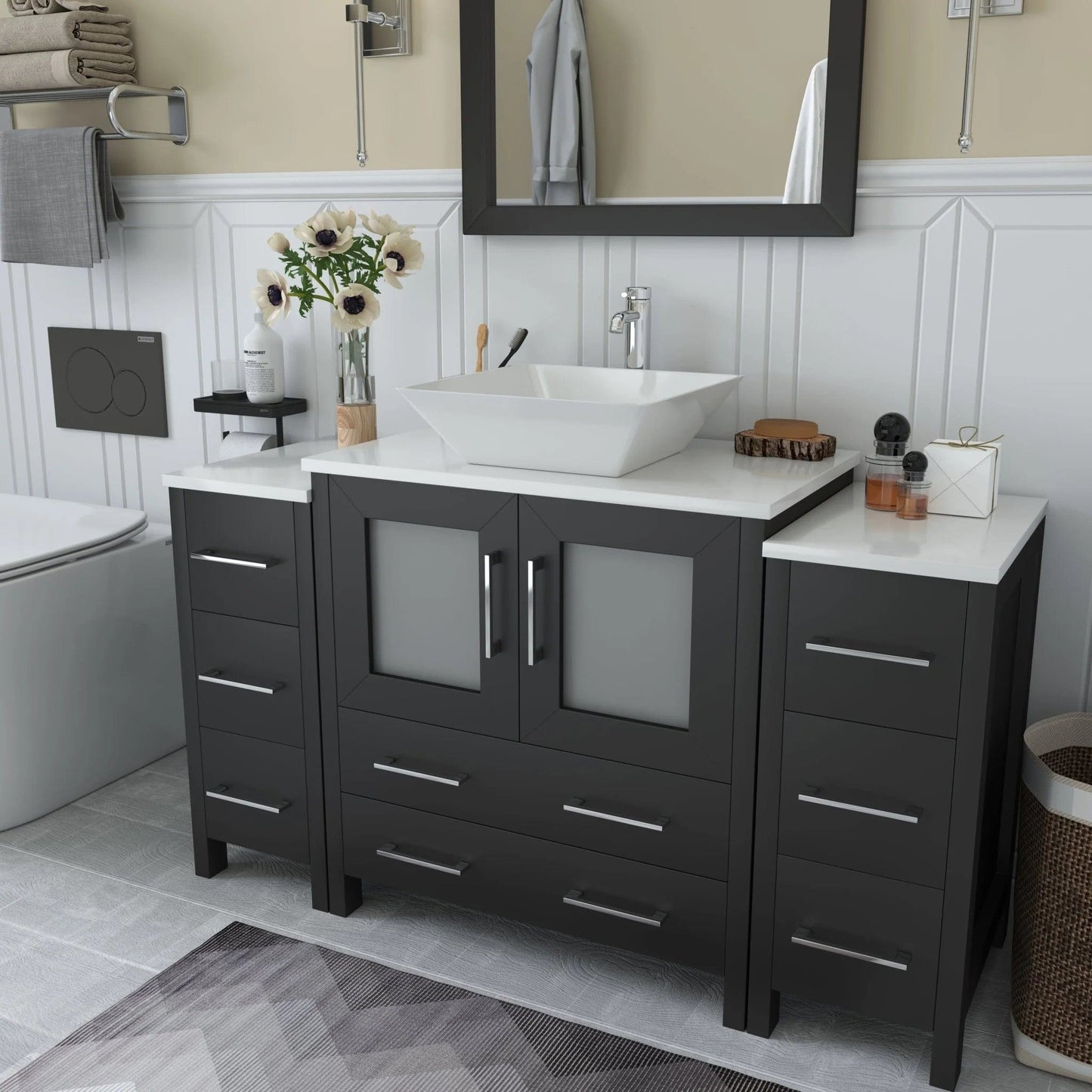 Vanity Art Ravenna 54" Single Sink Bathroom Vanity Combo Set
