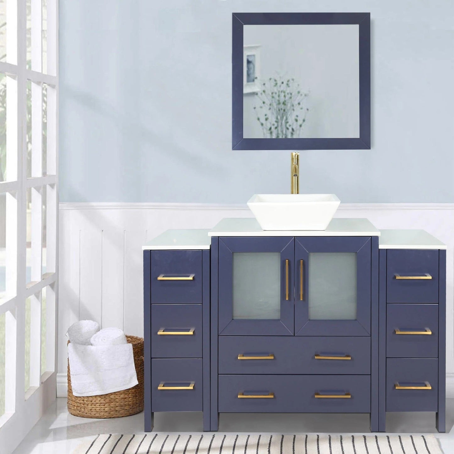 Vanity Art Ravenna 54" Single Sink Bathroom Vanity Combo Set
