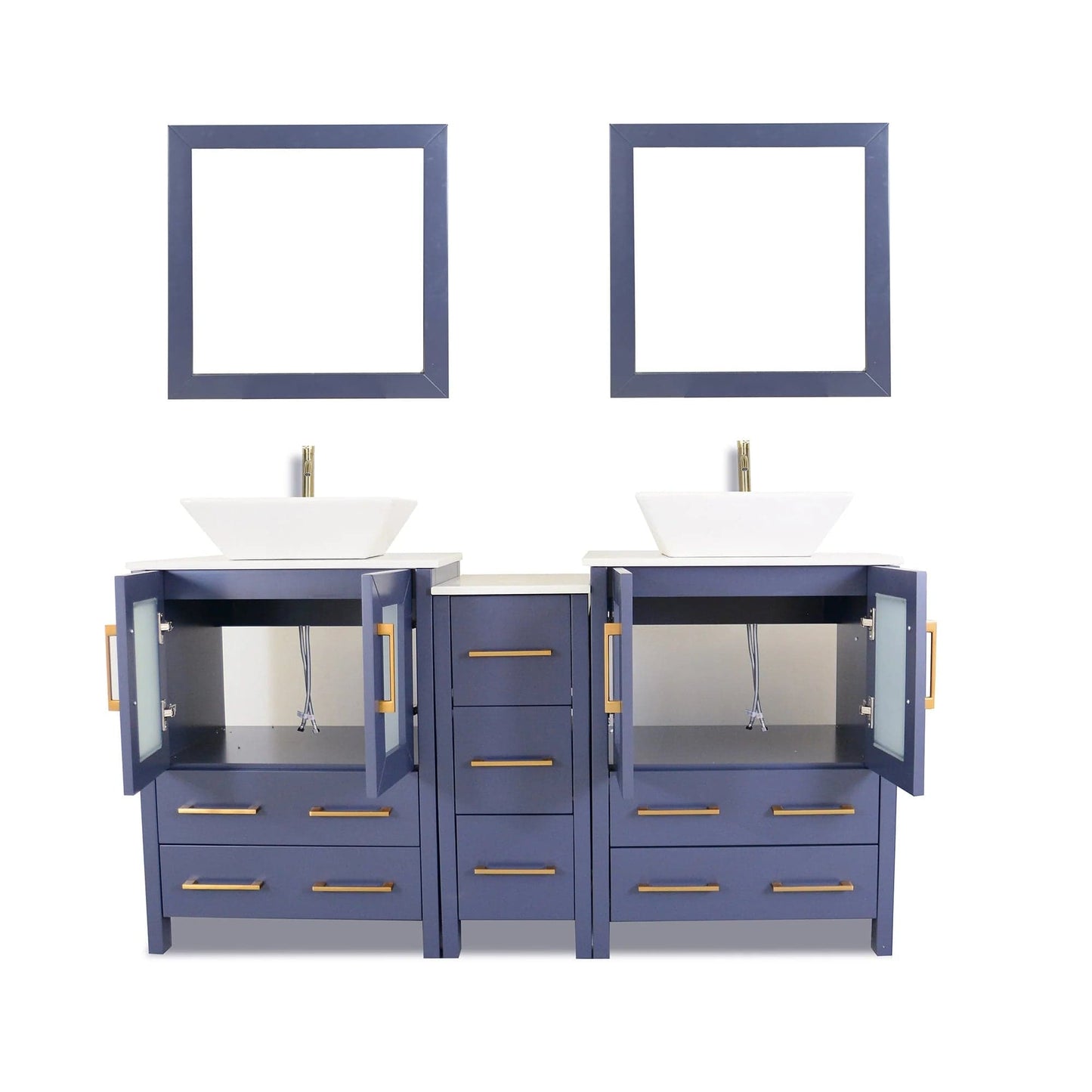 Vanity Art Ravenna 60" Double Sink Bathroom Vanity Combo Set