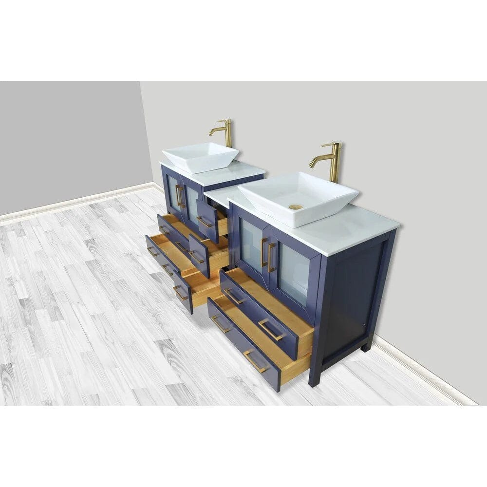 Vanity Art Ravenna 72" Double Sink Bathroom Vanity Combo Set