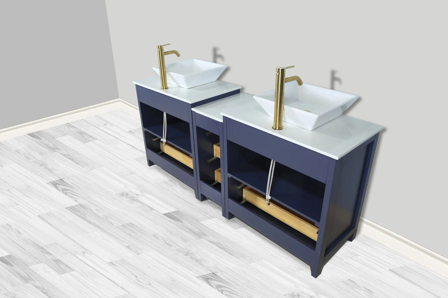 Vanity Art Ravenna 72" Double Sink Bathroom Vanity Combo Set