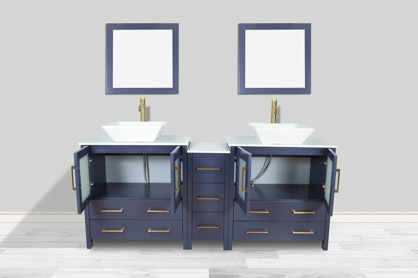 Vanity Art Ravenna 72" Double Sink Bathroom Vanity Combo Set