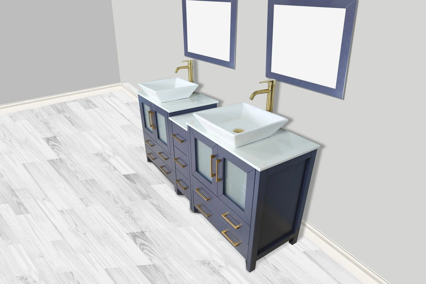 Vanity Art Ravenna 72" Double Sink Bathroom Vanity Combo Set