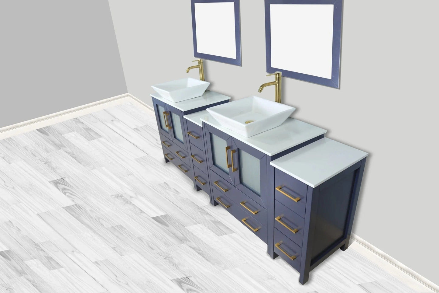 Vanity Art Ravenna 84" Double Sink Bathroom Vanity Combo Set