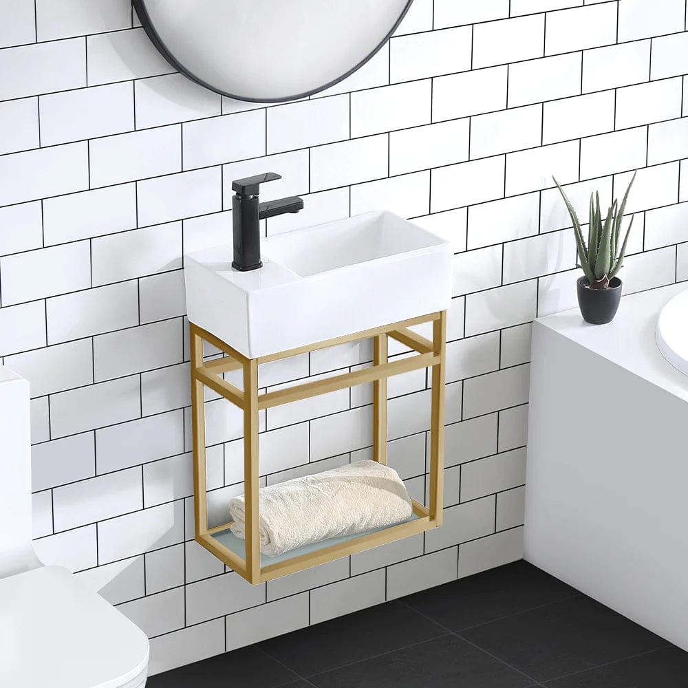 Swiss Madison Pierre 19.5 Single, Metal Frame, Open Shelf, Bathroom Vanity