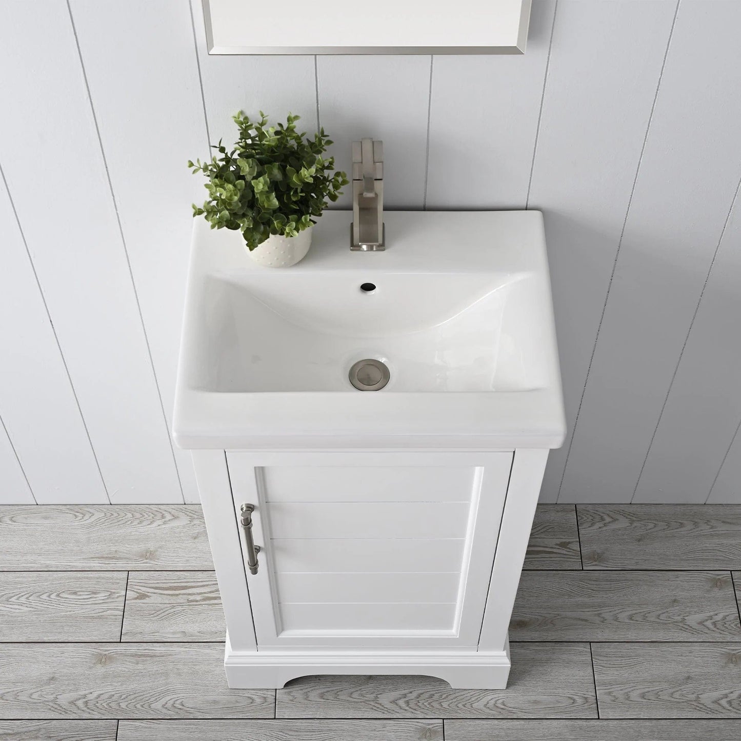 Vanity Art Vannes 20" Single Sink Bathroom Vanity in Silver Grey / White / Vintage Green