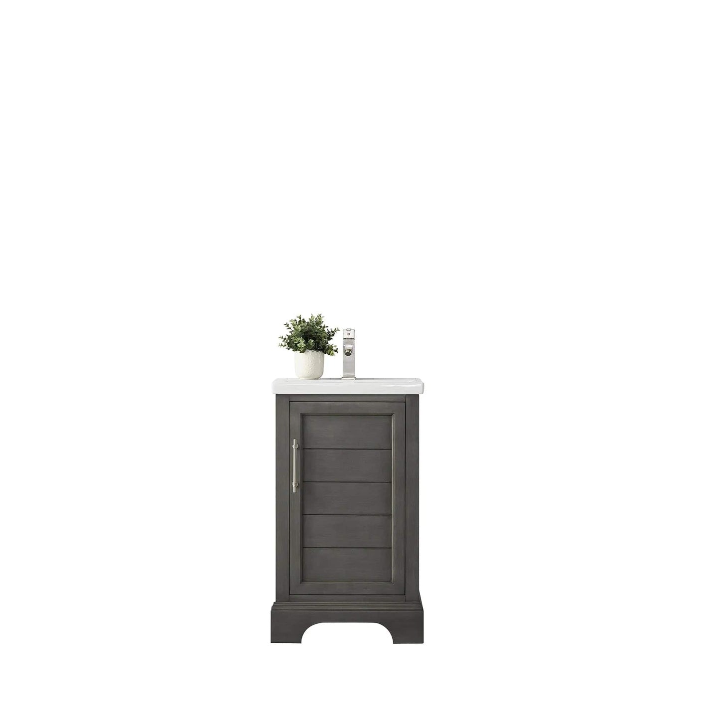 Vanity Art Vannes 20" Single Sink Bathroom Vanity in Silver Grey / White / Vintage Green
