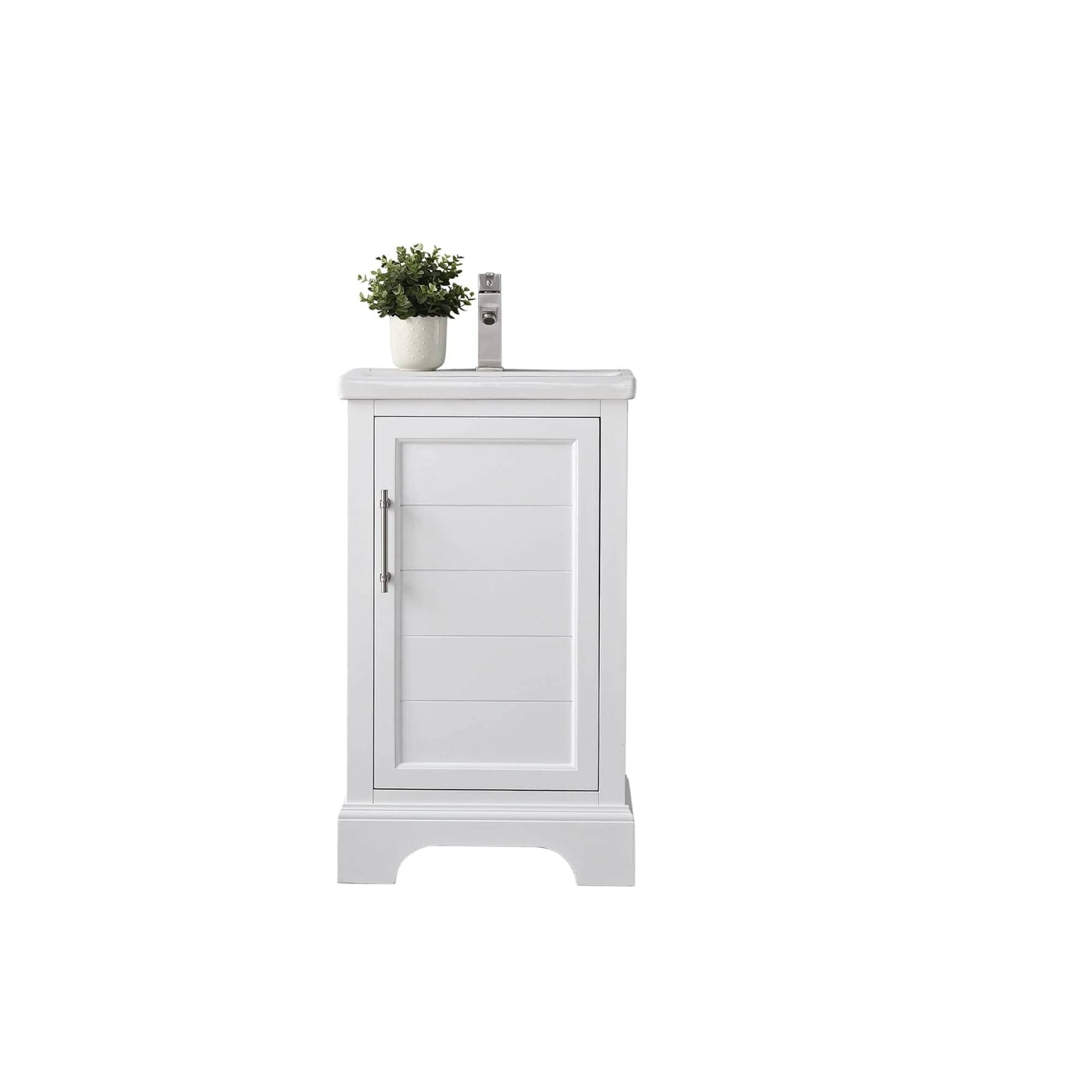 Vanity Art Vannes 20" Single Sink Bathroom Vanity in Silver Grey / White / Vintage Green
