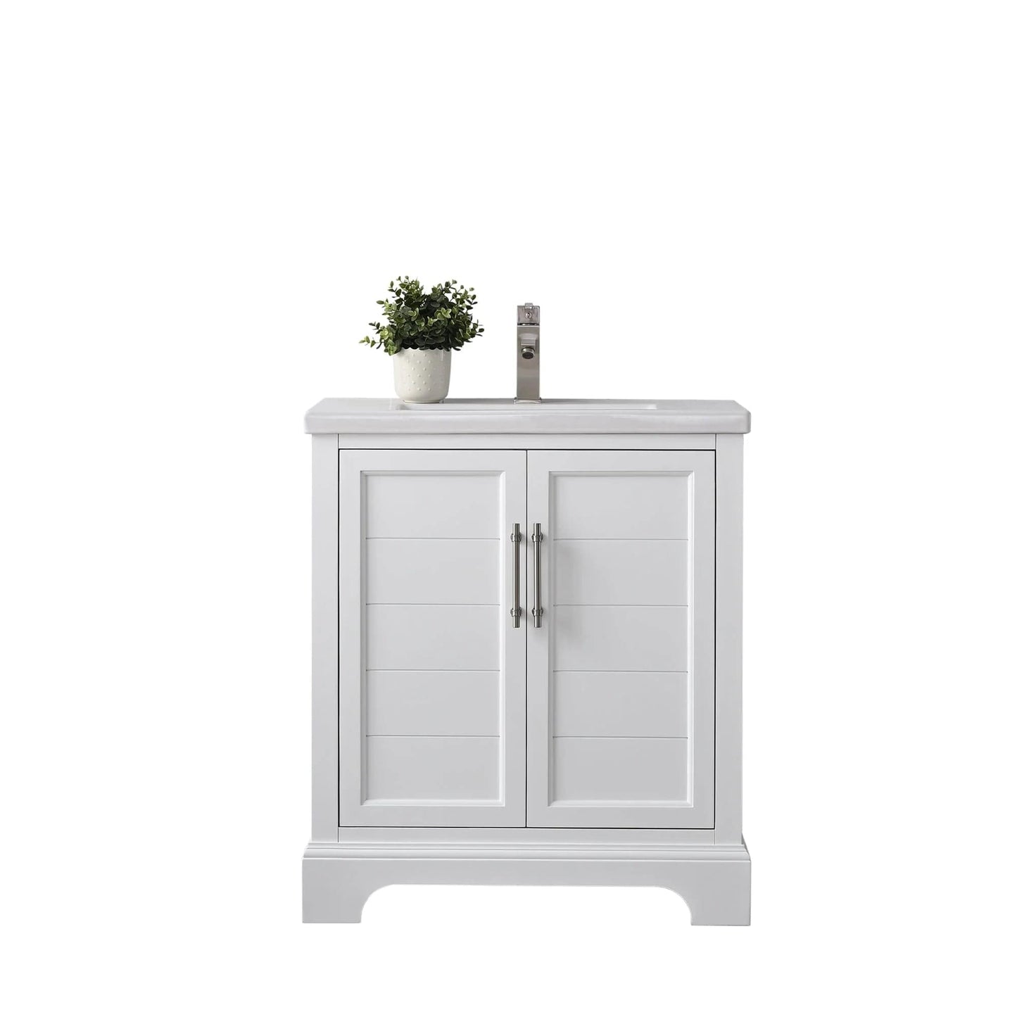 Vanity Art Vannes 30" Single Sink Bathroom Vanity in Silver Grey / White / Vintage Green