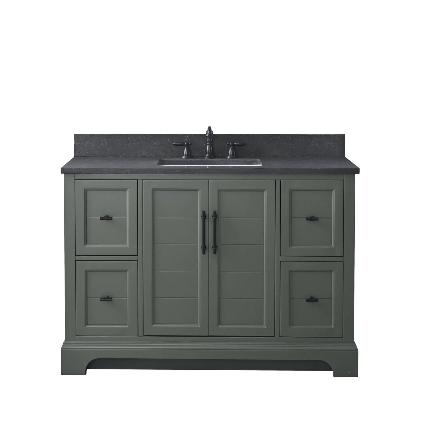 Vanity Art Vannes 48" Single Sink Bathroom Vanity in Silver Grey / White / Vintage Green